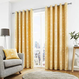 Curtina - Sagano - Curtains, 229 x 183cm, Ochre Yellow