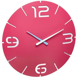 TFA Dostmann Designer Wall Contour, 60.3047.12, Two-Layered Sandwich dial, Quartz Clock, Pink/White, Ø 350 x (H) 35 mm