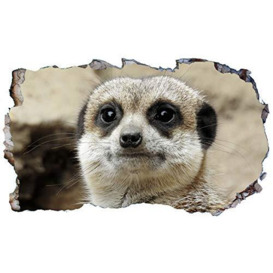Chicbanners Meerkat Meerkats 3D Magic Window V102 Wall Sticker Self Adhesive Poster Wall Art Size 1000mm wide x 600mm deep (large)