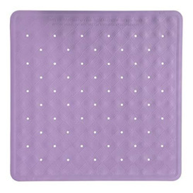 ANSIO® Shower Mats Non Slip Anti Mould Bath Mat for Bathroom Rubber Shower Mat with Drain Holes & Suction Cups Machine Washable (54 x 54 cm, Purple)