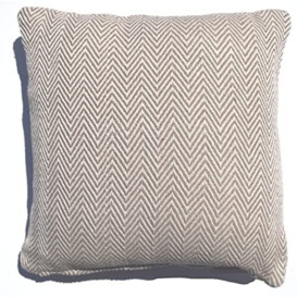 StylemyBedroom 100% Cotton Herringbone Design Sofa Bed Settee Throw Blanket or Cushions (Natural, Cushion Cover)
