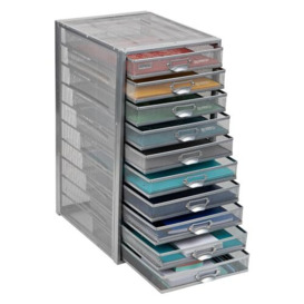 Mind Reader Mesh 10 Cabinet, Metal Drawers, File, Utility, Office Storage, Heavy Duty Multi-Purpose Cart, Silver