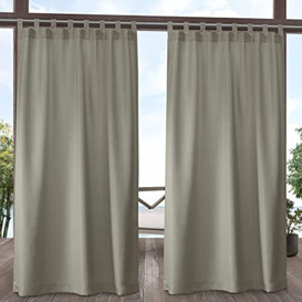 Exclusive Home Curtains In/Out Solid Velcro Tab Top Panel Pair, Taupe, 54x84, 2 Piece