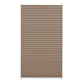 Gardinia EASYFIX Pleated blind with 2 operating rails taupe 75 x 130, Fabric 100% Polyester, 75 x 130 cm