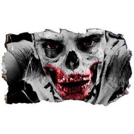 Chicbanners Zombie Hands Horror 3D Wall Crack Wall Smash V103 Wall Sticker Self Adhesive Poster Wall Art Size 1000mm wide x 600mm deep (large)