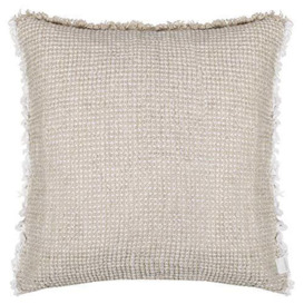 Zoeppritz since 1828 Medley Cushion Cover – Soft Linen Cushion Cover – Two Tone Woven – with Natural Fringes – 80 x 80 cm – 090 Clay
