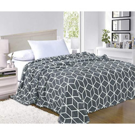Elegant Comfort ™ Luxury Velvety-Soft Coral Flannel Blanket Micro-Velour Ultra-Softness Fuzzy Plush, King/California King, Grey
