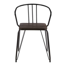 Premier Housewares Dining Chair, Wooden Chair For Kitchen, Metal, w52 x d52 x h78cm - Black