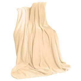 CelinaTex TV Blanket Cuddly Blanket 150 x 200 cm Beige Coral Fleece Day Blanket Microfibre Sofa Blanket Bed Throw