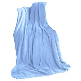 CelinaTex Fluffy Cuddly Blanket 150 x 200 cm Light Blue Sofa Blanket Soft Microfibre Fleece Oeko-Tex TV Blanket
