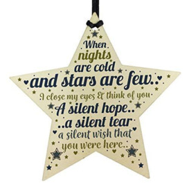 RED OCEAN CHRISTMAS Tree Ornament Decoration In Memory Mum Dad Nan Memorial Wooden Star Bauble Gifts