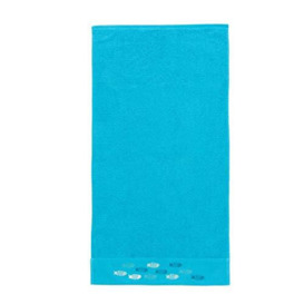 Sancarlos Fish Towel, 100% Terry Cotton, Turquoise, Towel