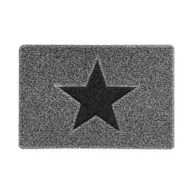 Nicoman STAR Door Mat｜Entrance Barrier Dirt-Trapper Floor Mat｜Patio Garden Conservatory Doormat｜Indoor Outdoor Matt｜Charcoal with Black Star, 60x40cm