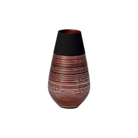 Villeroy & Boch 11-3794-1115 Manufacture Swirl Vase, 18 cm, Crystal, Black/Bronze, Glow