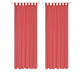 "Megachest lucy Woven Voile Tab Top Curtain 2 Panels with ties (28 colors) (red, 56"" wideX90 drop(W142cmXH228.5cm))"