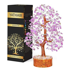 Amethyst Tree - Crystal Tree - Purple Crystal - Gemstone - Money Tree - Crystal Tree of Life - Crystal Bonsai Tree - Spiritual Tree - Crystal Decor - Chakra Tree - Good Luck Charm (10-12 Inch Approx.)