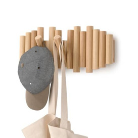 Umbra Picket 5 Wall Mounted Coat Hook - Combines Useful and Art - Bevelled Pine Dowels - Natural Finish 1011471-390