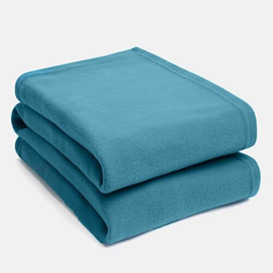 Dreamscene Large Warm Polar Fleece Throw Over Soft Sofa Bed Blanket Bedspread, Plain Teal Blue - 150 x 200 cm