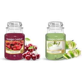 Yankee Candle Large Jar Candle, Black Cherry with Vanilla Lime