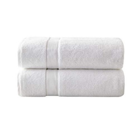"Madison Park Signature 800GSM 100% Cotton Luxurious Bath Towel Set Highly Absorbent, Quick Dry, Hotel & Spa Quality for Bathroom, Bath Sheet 34"" x 68"", White 2 Piece"