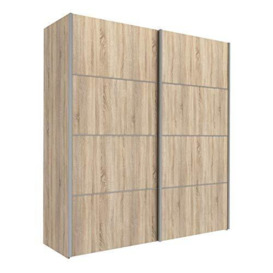 Furniture To Go - Verona Sliding Wardrobe 180cm in Oak with Oak Doors with 5 Shelves