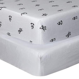 Cuddles & Cribs 2 Pack GOTS Certified Organic Cotton Fitted Crib Sheet – Zebra Stripe Grey