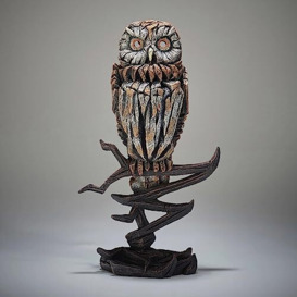 Enesco Edge Sculpture Owl Perched on Branch Animal Figurine, 12.75 Inch, Brown and White