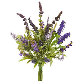 NearlyNatural 15” Lavender Artificial Bouquet (Set of 3) Silk Flowers Purple
