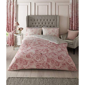 Gaveno Cavailia Luxurious Bellerose Bed Set with Duvet Cover and Pillow Cases, 50% Polyester & 50 Cotton, Pink, Double, 217732