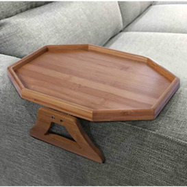 Xchouxer Side Tables Natural Bamboo Sofa Armrest Clip-On Tray, Ideal for Remote/Drinks/Phone