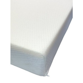 "8"" Deep Memory Foam Mattress by eXtreme Comfort in Plain White Zipped Cover and Full 2"" Memory Foam Layer - No Springs (4ft by 6ft3 Small Double)"