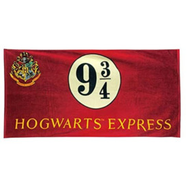 Groovy Harry Potter Platform 9 3/4 Bath/Beach Towel-Official, Cotton, Burgundy, 75 x 150cm