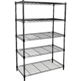 Simple Deluxe 5-Shelf Wire Shelving Unit,Metal Shelf Organizer with Wheels,Heavy Duty Standing Storage shelf for Bathroom,or Other Commercial Use,DIY Free,MAX Load 565kg,74Dx36Wx155Hcm