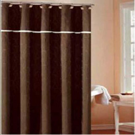 Duck River Textiles Shower Curtain, Chocolate-Beige, 70x72