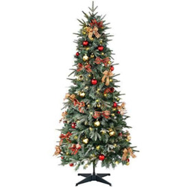 WeRChristmas Pre-Lit Pop Up Decorated Christmas Tree with 100 Warm White LED Lights, Multi-Colour, 6 feet/1.8m