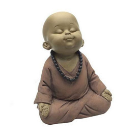 Zen'Light SB2 Buddha Baby Figurine SB2 Zen and Feng Shui Decoration to Create a Relaxing Atmosphere Lucky Gift Idea Height: 14 cm Colour: Beige and Old Pink Zen'Light, Resin, Pink