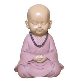 Zen'Light SB4 Baby Buddha Statue – Zen and Feng Shui Decoration – To Create A Relaxing Ambiance – Good Luck Gift Idea – Height: 10 cm – Colour: Beige and Antique Pink