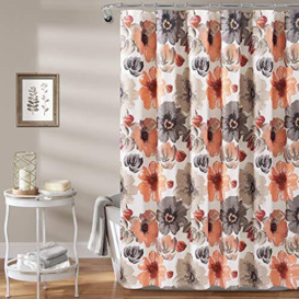 "Lush Decor Leah Shower Curtain, 72"" x 72"", Coral"