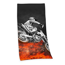 Herding Motorcross Bath Towel, 150 x 75 cm, Cotton, Multicoloured