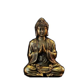 Zen Light Zen'Light Gold Meditation Buddha Zen and Feng Shui Decoration – Brings Spirituality to Your Home and a Relaxing Atmosphere – Lucky Charm Statue – Height: 12 cm, Resin
