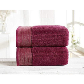 Rapport Home Rapport Pair of 100% Mayfair Combed Cotton Bath Sheets (Damson Gold), 90cmsx140cms