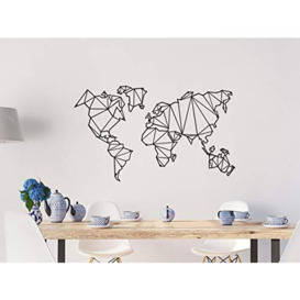 Homemania Black Metal Globe Wall Decoration Home Decor for Living Room Office Wall Planner One Size