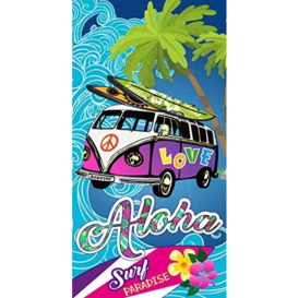Miracle Home Aloha Microfibre Beach Towel, Multicoloured, 75 x 145 cm 15073
