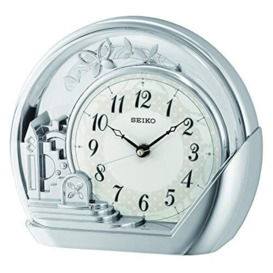 SEIKO Table Clock, Silver, One Size