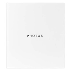 "Kiera Grace 400-Pocket Jocelyn Simple & Classic Photo Album For Home & Office With CD Storage Pocket, 13.19”L x 12.01"" W x 1.5“H To Display 400-4"" x 6"" Pictures, White"