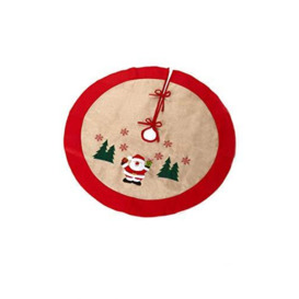 HEITMANN DECO - Round tree blanket - pine needle protection - Christmas tree mat - Santa - red, natural