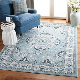 SAFAVIEH Traditional Rug for Living Room, Dining Room, Bedroom - Isabella Collection, Short Pile, in Light Blue and Cream, 122 X 183 cm