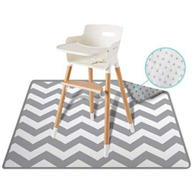 "54"" Large ReignDrop Splat Mat for High Chair, Play Mat, Picnic, Art, Crafts for Baby, Kids, Non Slip, Waterproof, Washable, Portable, Durable, Reusable Splash, Spill Mat for Pet (Chevron)"