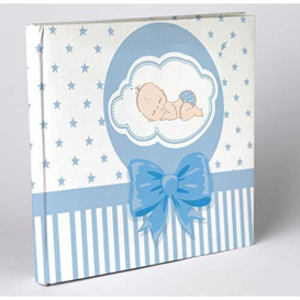 Molho Home 17218 Photo Album Birth, 40 pages in parchment with tissue, 4 printed pages, book binding with gift box, 29 x 29 cm, Light blue