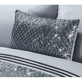 Rapport Home Silver Sparkly Filled Cushion Boudoir (30 x 50cm)
